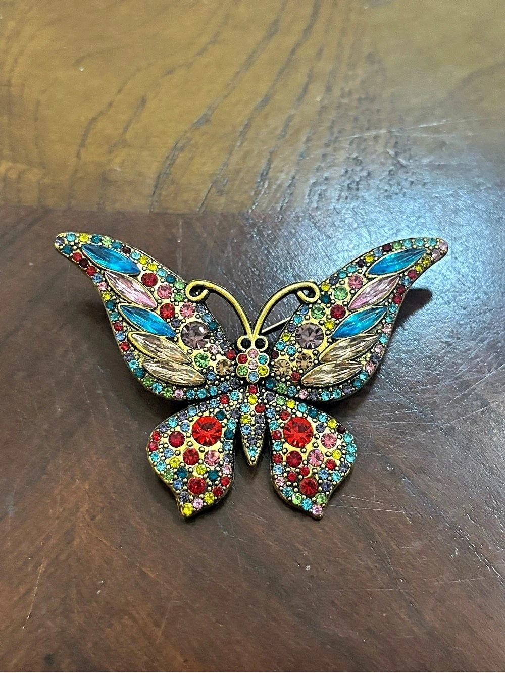 Multicolor Butterfly Brooch Like New